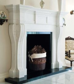 The De Gaulle Marble Fireplace 65" White Carrara Polished 