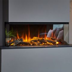 British Fires New Forest 1200 Built In Panoramic LED Media Wall Electric Fire