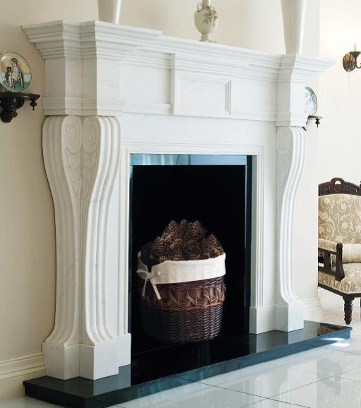 White Carrara Marble Fireplaces