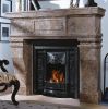 Louvre Stone Fireplace Emperador 65"