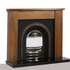 The Charlotte Walnut Wooden Fireplace