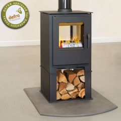 Mendip Loxton 8 Double Sided Logstore SE Eco Design Ready Woodburning Stove