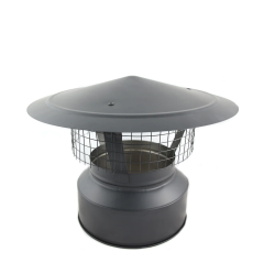 Rain Cap Chimney Cowl - 6" Twin Wall Flue Pipe [105mm] Black